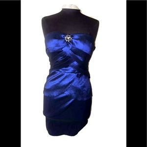 NWOT Aspeed Dress Royal Blue Strapless  XS